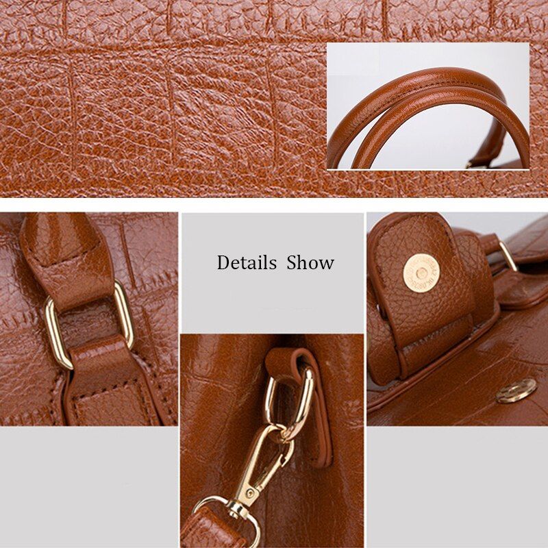 Crocodile Pattern Shoulder Leather Handbags - Power Day Sale