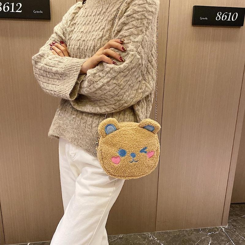 Delicate Texture Lovely Cute Bear Chain Shoulder Messenger Bag