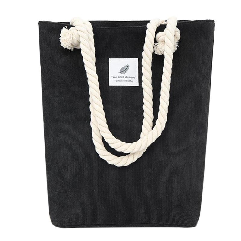 Fashion Corduroy Handbag Pure Color Shoulder Shopping Bag11