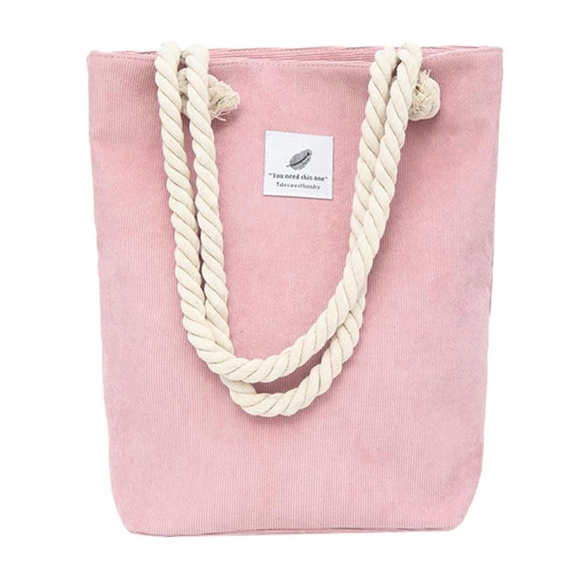 Fashion Corduroy Handbag Pure Color Shoulder Shopping Bag9