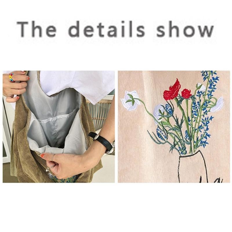 Fashion Flower Print Shoulder Bag Flower Print Simple Large Capacity6