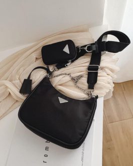 Solid Color Oxford Waterproof Shoulder Messenger Bag