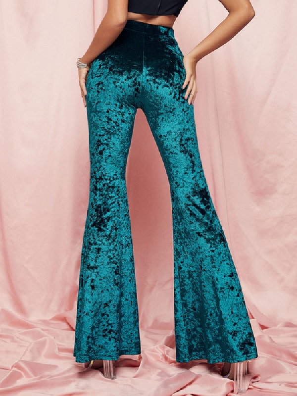 vintage embossed velour flare pants