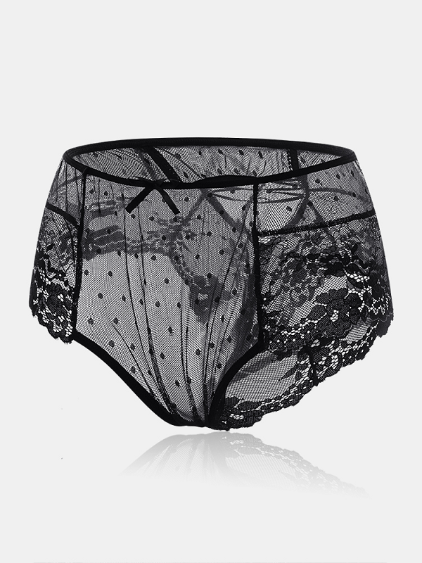 High Waist Lace Floral See Through Panties String Tempting Briefs ...