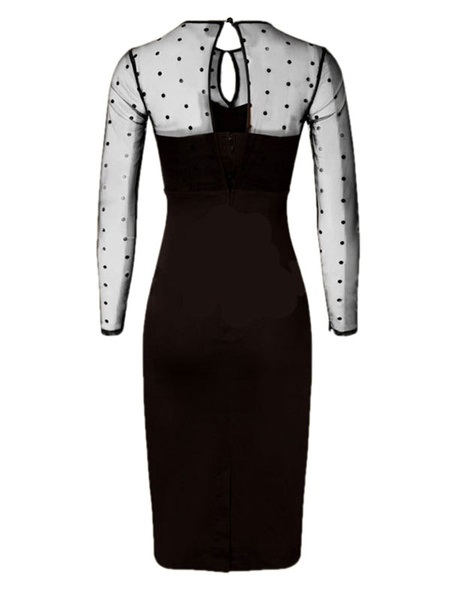 Jewel Neck Sexy Long Sleeves Bodycon Dress - Power Day Sale