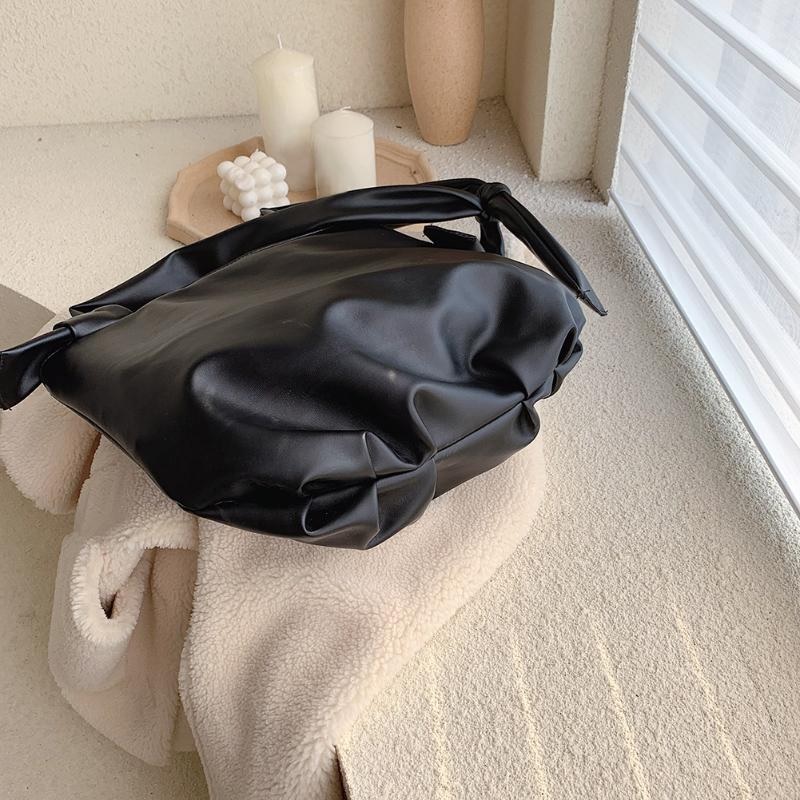 PU Leather Soft Solid Color Knot Shoulder Messenger Bag - Power Day Sale