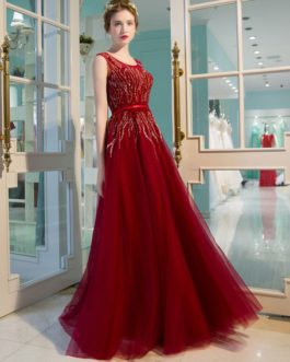 Luxury Tulle Beading Floor Length Formal Evening Gowns (Copy)