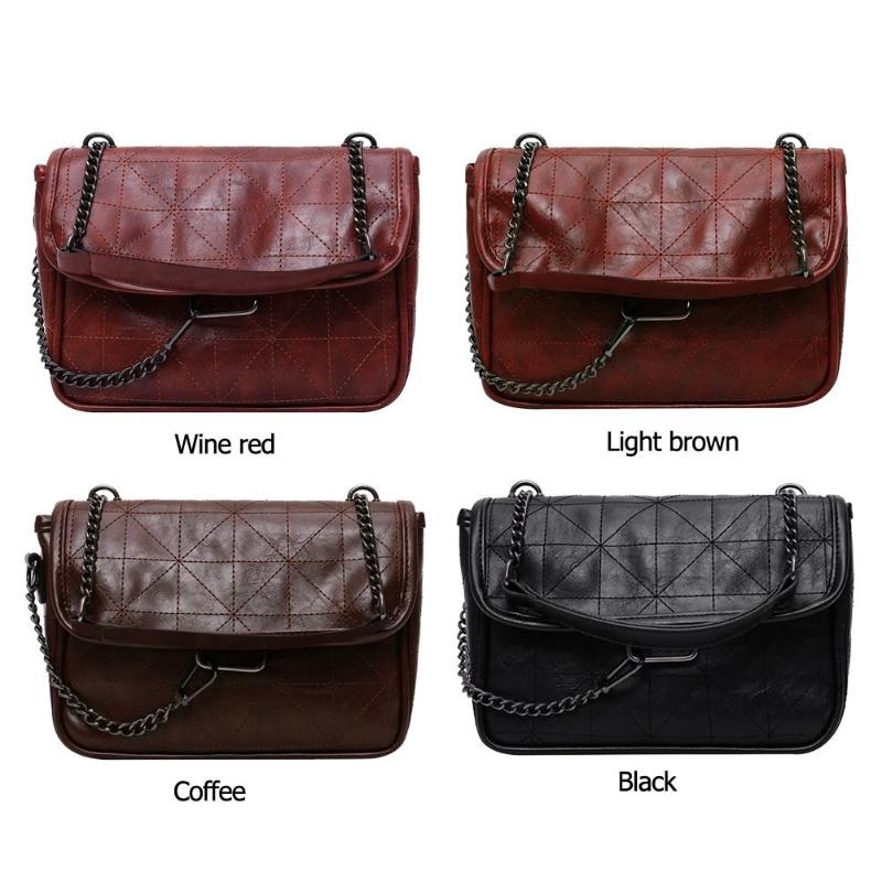 Messenger Handbag Solid Color Chain Casual Crossbody Bag Korean Version1