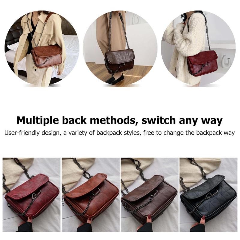 Messenger Handbag Solid Color Chain Casual Crossbody Bag Korean Version3