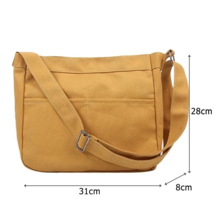Casual Canvas Solid Color Large Capacity Shoulder Messenger Sling Bags ...