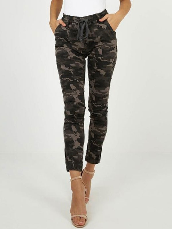 Pants Cotton Blend Camouflage Trousers