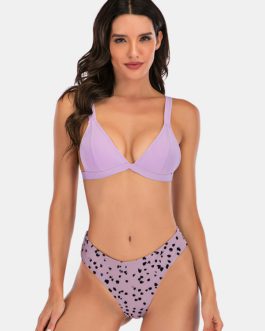 Print Spot Triangle Cup Tops Swimwear Bikini