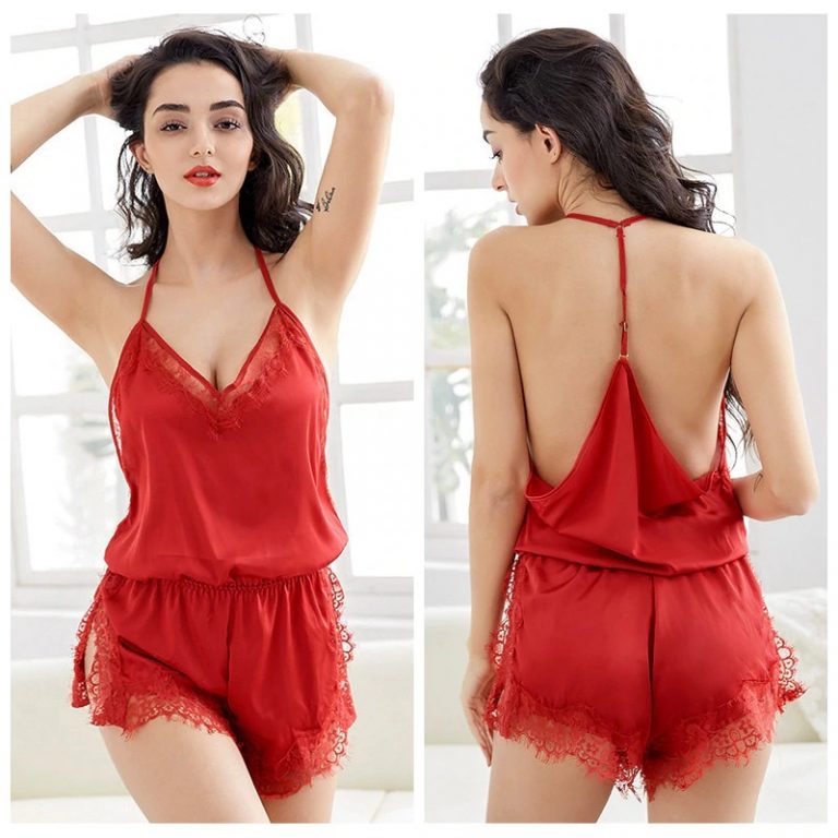 Sexy Lace Satin Sling Lingerie Lace Nightwear Power Day Sale