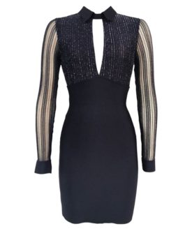 Lace Sexy Sequin Long Sleeve Club Celebrity Party Dress Vestidos