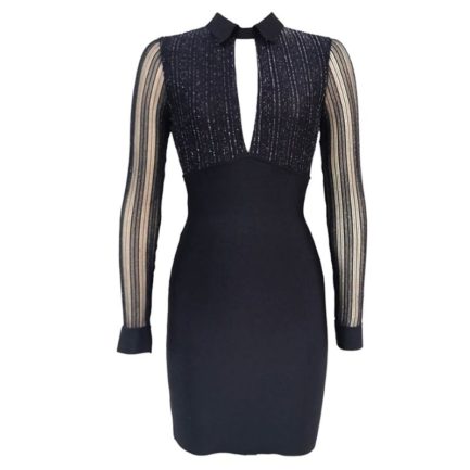 Lace Sexy Sequin Long Sleeve Club Celebrity Party Dress Vestidos ...