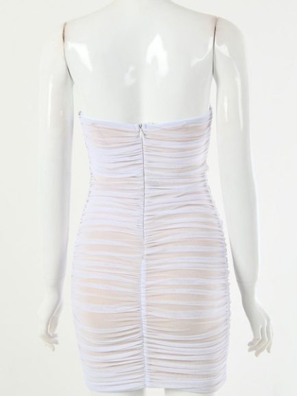 Sexy Sleeveless Strapless Bodycon Dress - Power Day Sale