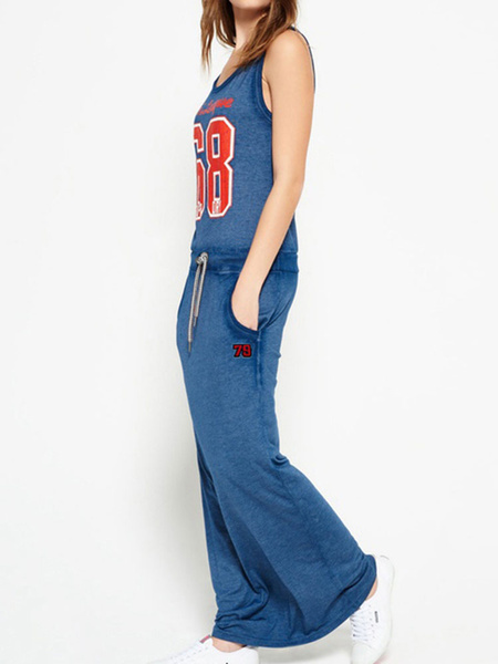 Slogan T Shirt Sleeveless Drawstring Waist Beach Dress