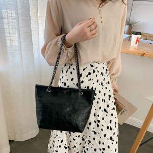 Large Capacity Solid Color Retro PU Leather Tote Bags - Power Day Sale