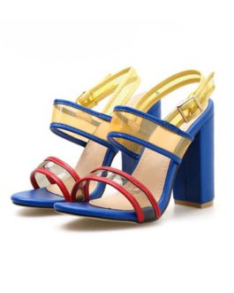 Stiletto Heel Sandals Open Toe Color Block Women’s Shoes