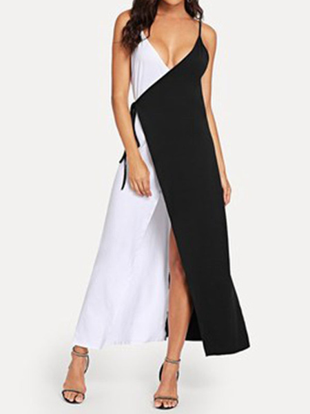 Two Tone Split Maxi Beach Dress