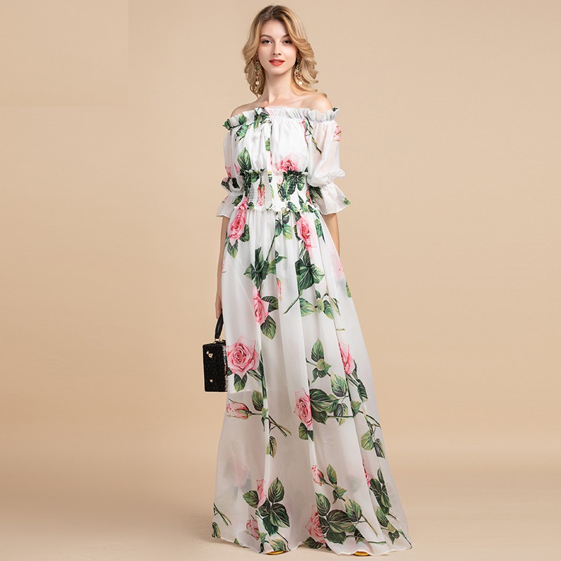Casual Floral Print Boho Maxi Dress - Power Day Sale