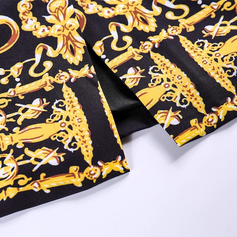 Crystal Beading Shirt+Geometric Printed Elegant Skirt Suit - Power Day Sale