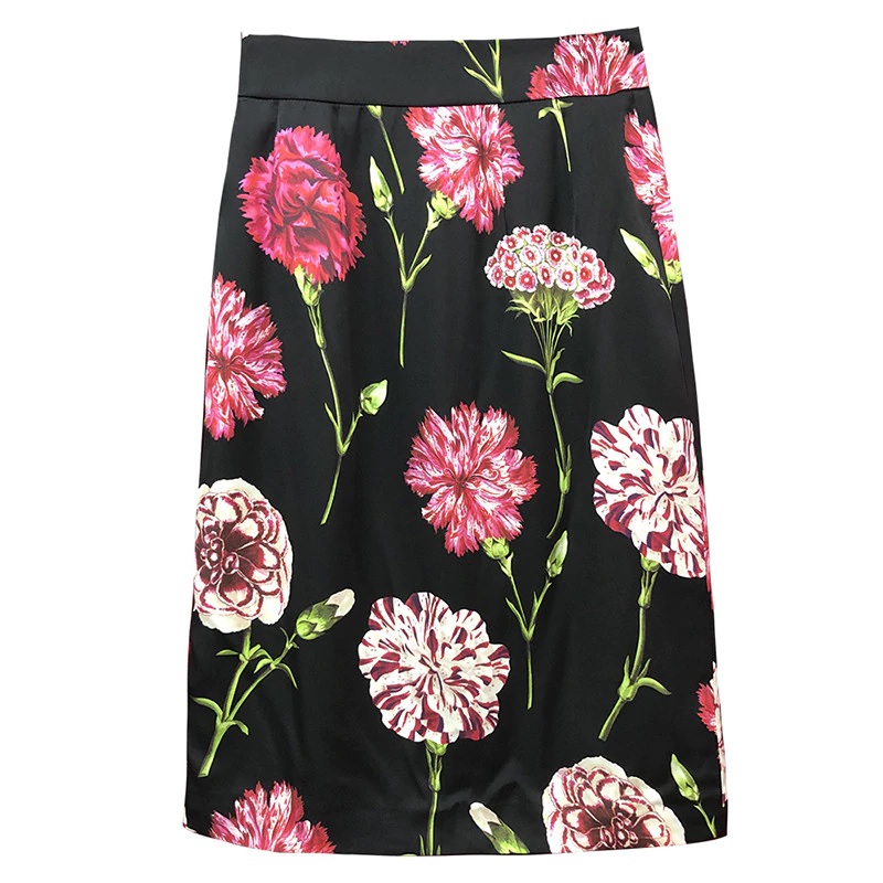Fashion Floral Print Vintage Skirt