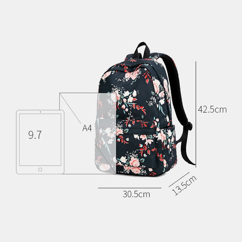 Floral Waterproof Casual Backpack School Bag - Power Day Sale