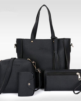 Four Piece Bag Set – Shoulder Bag Messenger Satchel Wristlet Wallet