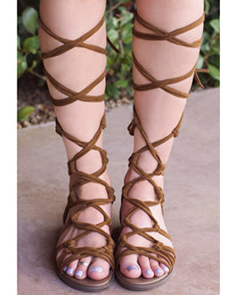 Gladiator Style Strapped Sandals – Closed Heel Zipper Back