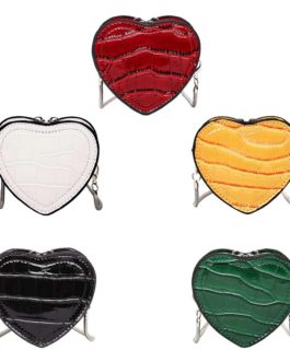 Mini Love Heart Crossbody Bag Leather Chain Lipstick Shoulder Handbag
