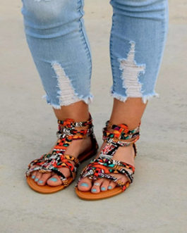 Multi-Strapped Flat Sandals – Open Toes