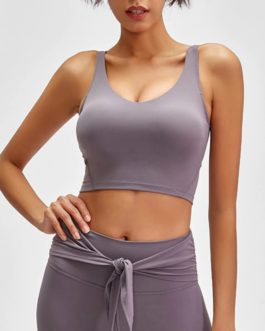 Naked-feel Padded Athletic Running Fitness Sport Crop Tops