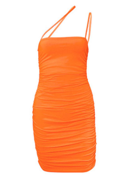 Sexy Bodycon Strapless Sleeveless Ruched Dress - Power Day Sale