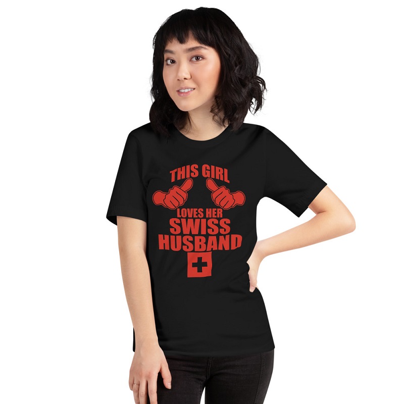 This Girl Loves Her Swiss Husband Unisex Premium T-Shirt