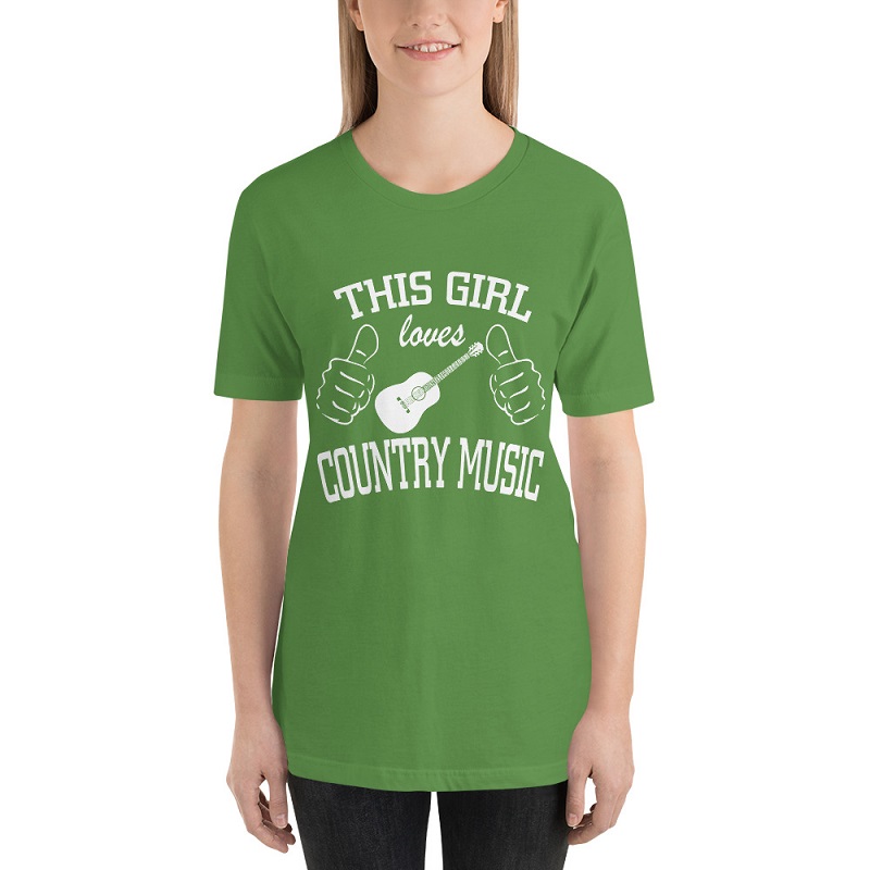 This girl loves country music Unisex Short Sleeve T-Shirts - Power Day Sale