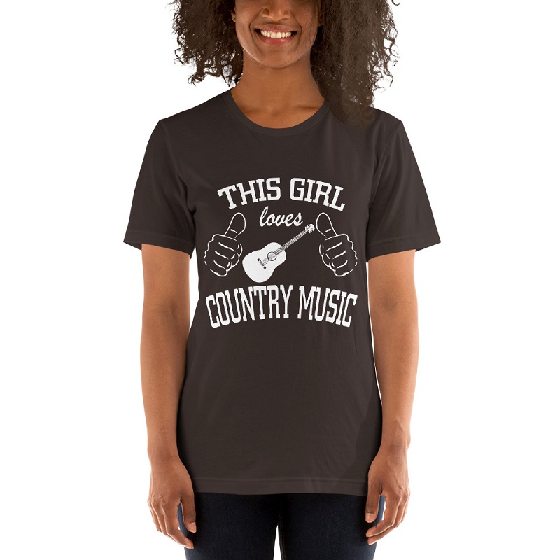 This girl loves country music Unisex Short Sleeve T-Shirts - Power Day Sale