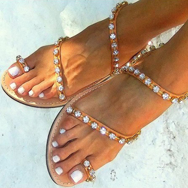 Two Strapped Sandals - Sequined - Power Day Sale
