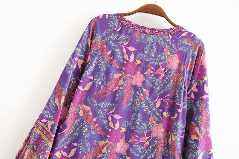 Floral Print Long Sleeve Blouse Shirt - Power Day Sale