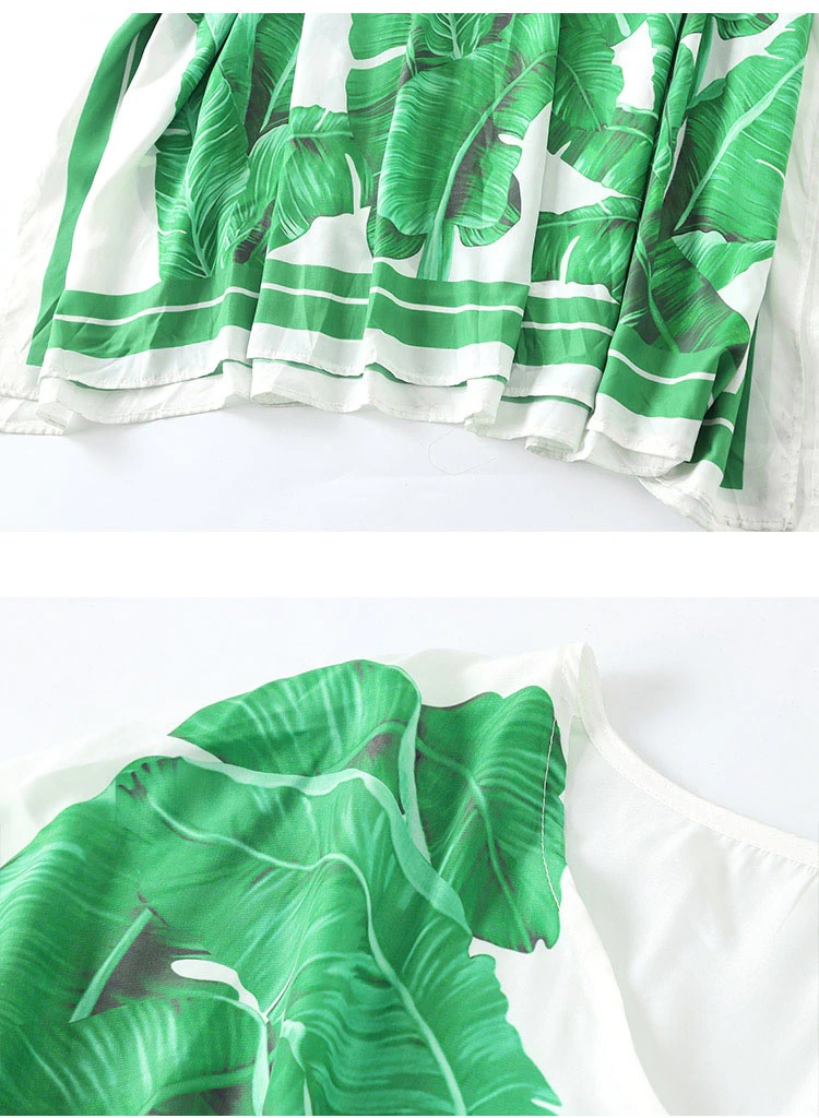 Banana leaf Print Batwing Sleeve Long Maxi Dress - Power Day Sale