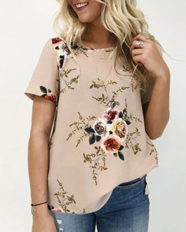 Casual Floral Top – Short Sleeves