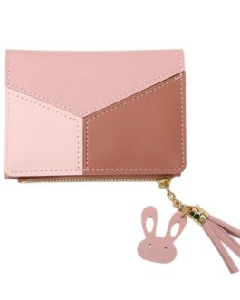 Casual Hit Color Tassel PU Leather Simple Short Wallet