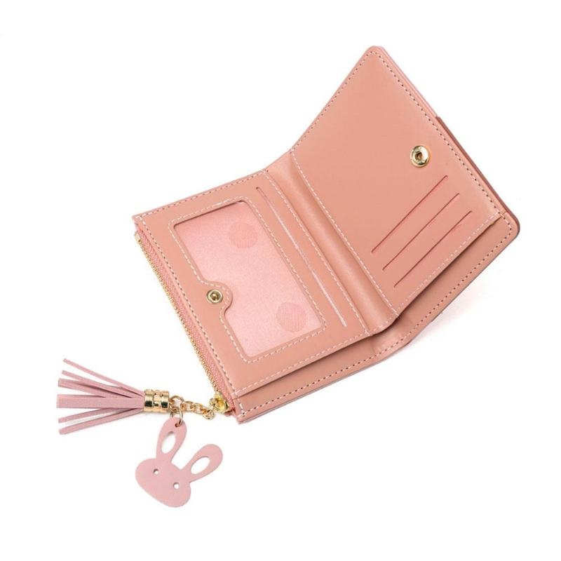 Casual Hit Color Tassel PU Leather Simple Short Wallet - Power Day Sale