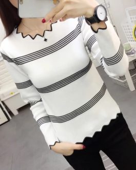 Casual Long Sleeve Striped Pattern Top