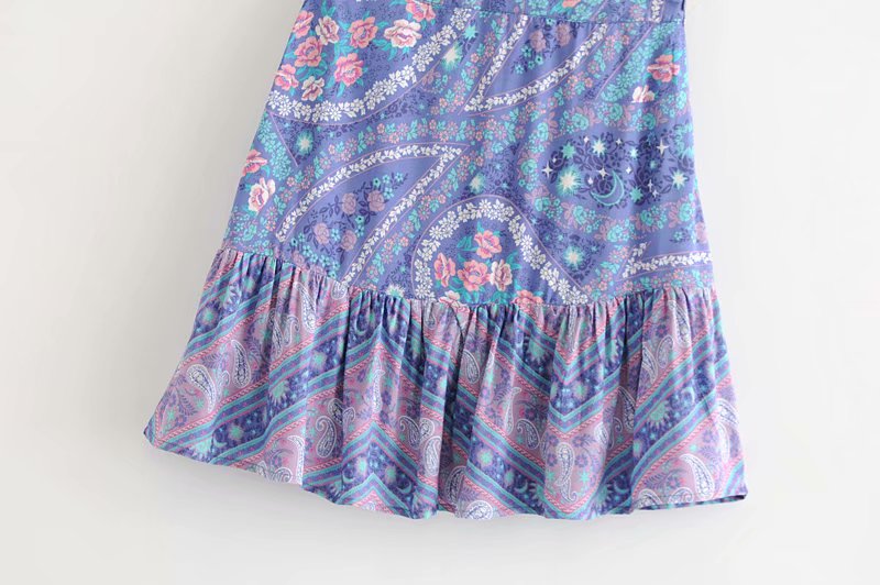 Elegant floral peacock printed beach boho style skirt - Power Day Sale