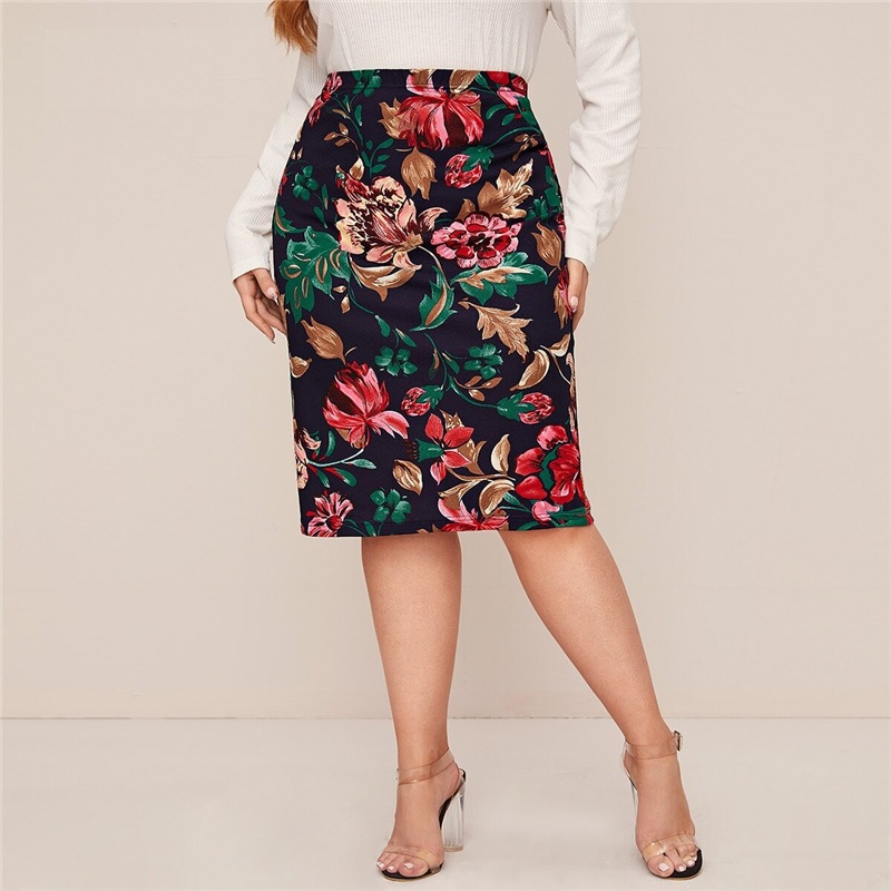 Floral Print Elegant Midi Skirt - Power Day Sale