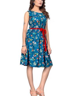 Formal Evening O-Neck Floral Pattern Party Mini Dress