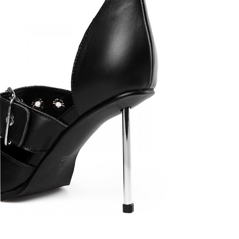 Pointed Toe Rivet Leather High Heels Sandals Power Day Sale