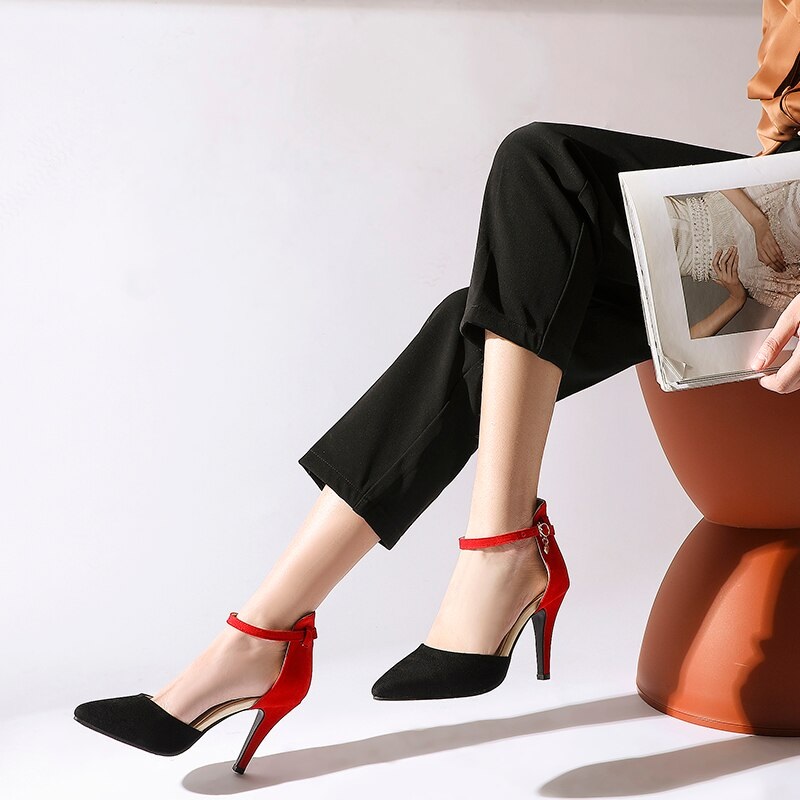 Pointed toe Mixed Color High Heels Sandals 9.6