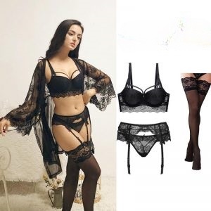 Push Up Padded Lace Bra Lingerie Set